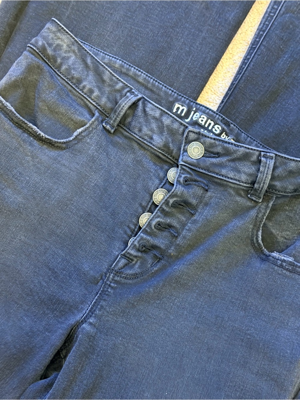 Maurices Women's High Rise Black Wash Flare Jeans Blue 5-Pocket Size 8 REG